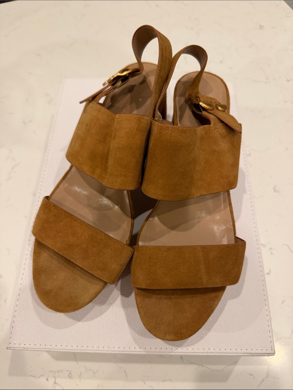 Aerosoles Women’s Suede Tan Slingback Sandals